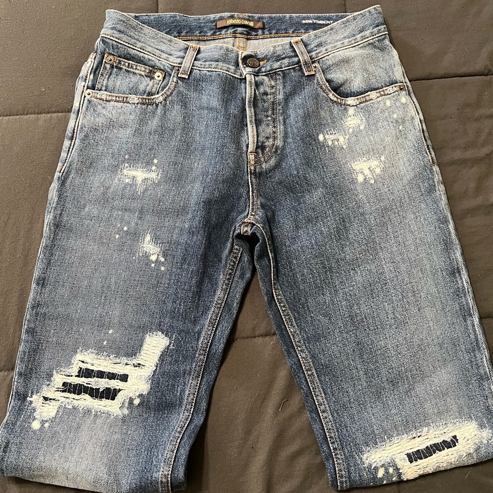 Brand new Roberto Cavalli ripped jeans size 30 waist (S) New York fit.